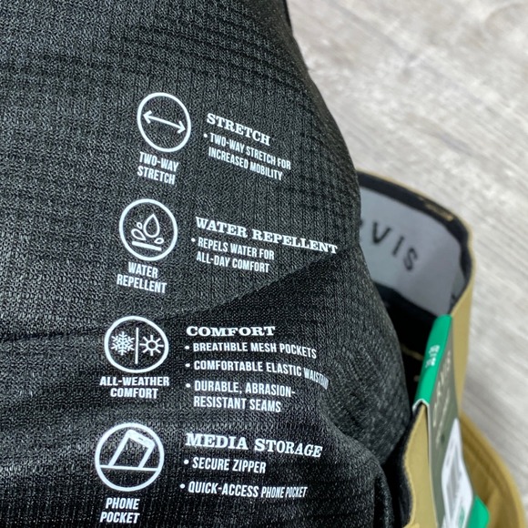 ORVIS Mens Tech Pant Antique Bronze 38x30 Water Repellent Stretch Outdoor Hiking - Picture 4 of 12